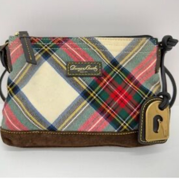 🆕 Dooney & Bourke small Erica Hobo Shoulder Bag (White) Plaid - Picture 1 of 3